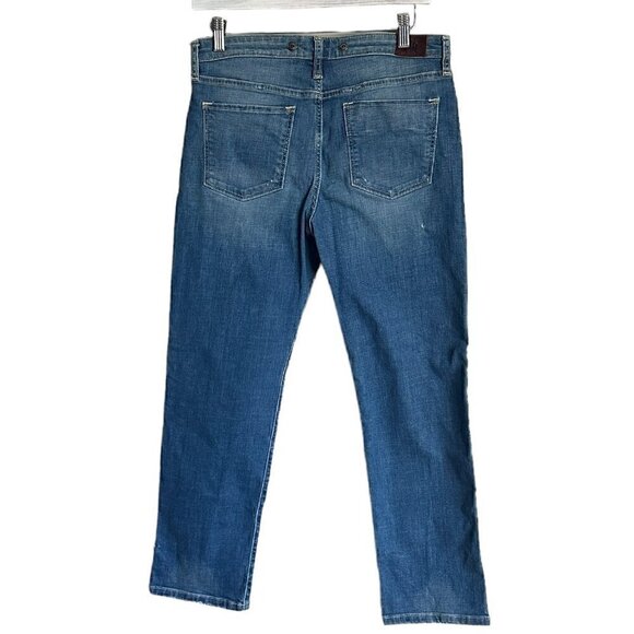 Anthropologie Holding Horses Straight Cropped Boyfriend Distressed Jeans Size 28 - Picture 6 of 13